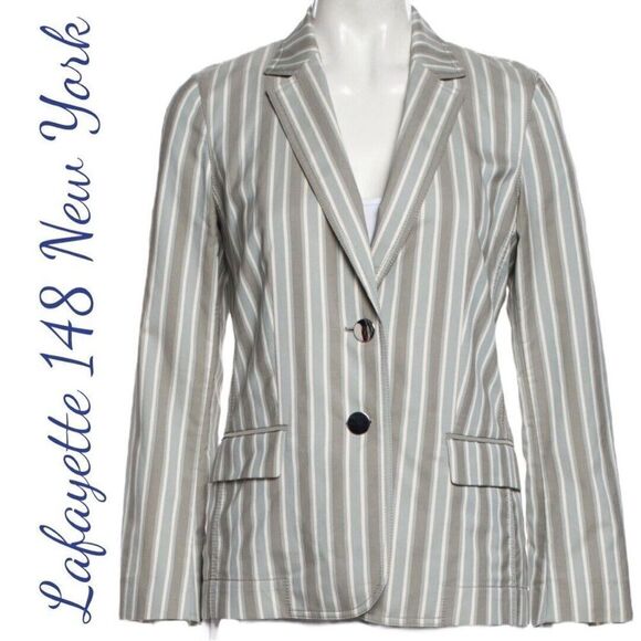 Lafayette 148 New York Vangie Striped Blazer - Picture 2 of 9